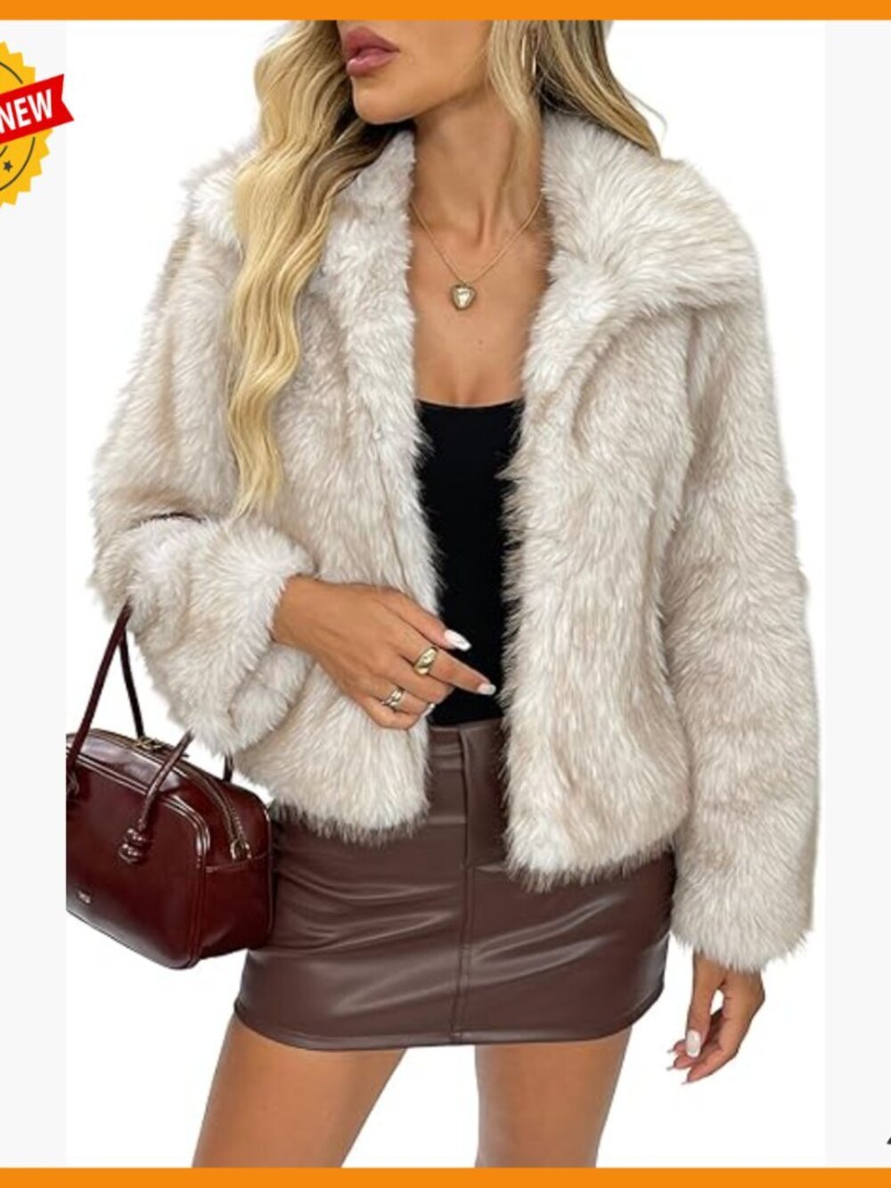 Faux Fur Coat Winter Jacket with Quilted Lining Lapel Collar Pockets